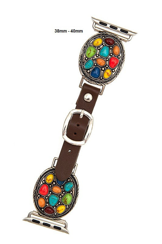 GEM ACCENT OVAL FASHION WATCH BAND