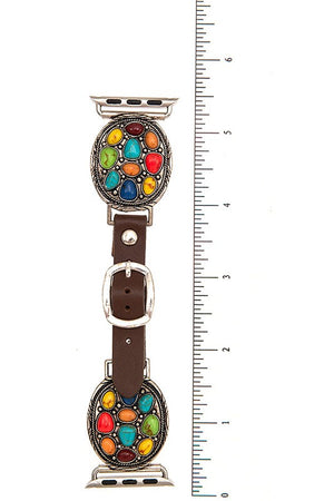 GEM ACCENT OVAL FASHION WATCH BAND