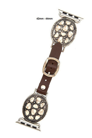 GEM ACCENT OVAL FASHION WATCH BAND