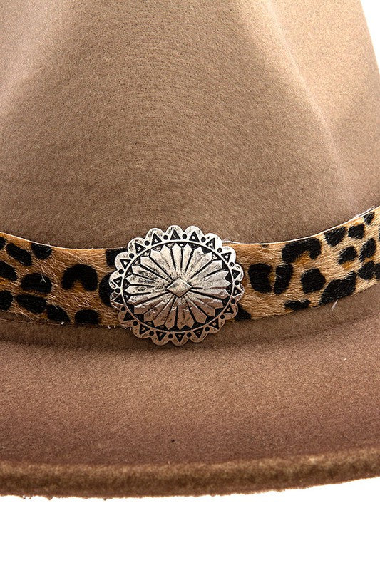 OVAL ETCHED CHARM ANIMAL PRINT HAT BAND