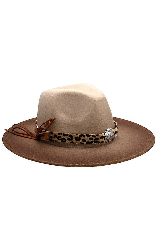 OVAL ETCHED CHARM ANIMAL PRINT HAT BAND