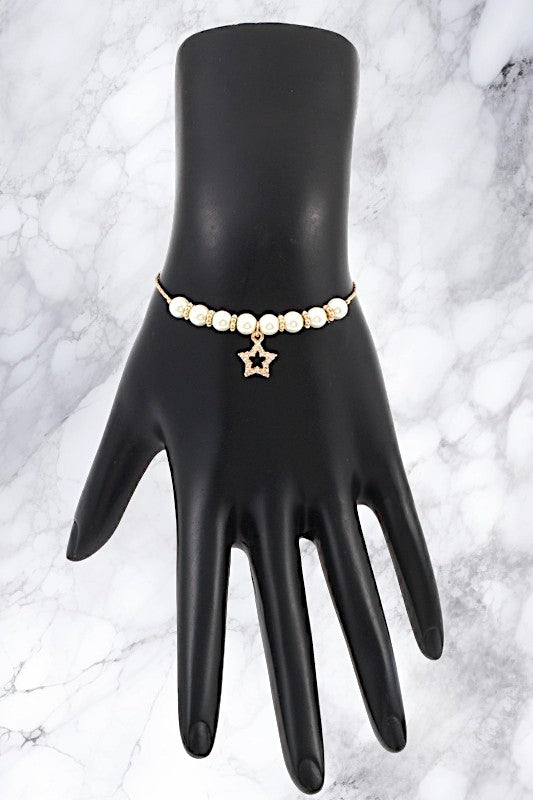 PEARL LINK WITH STAR SLIDER BRACELET