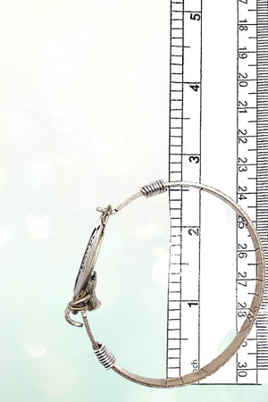 MAMA BEAR ETCHED DISK BEAR PEARL DANGLE BANGLE BRACELET