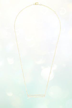 RECTANGULAR GEM PAVE PENDANT NECKLACE