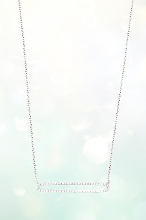 RECTANGULAR GEM PAVE PENDANT NECKLACE