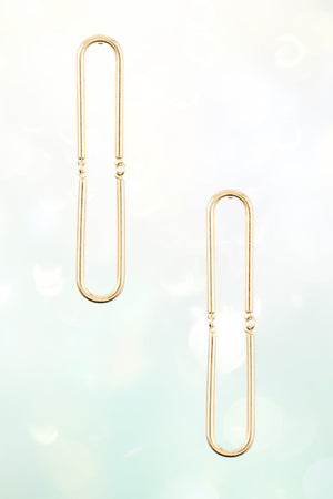 TWO TONE U LINK DROP EARRING