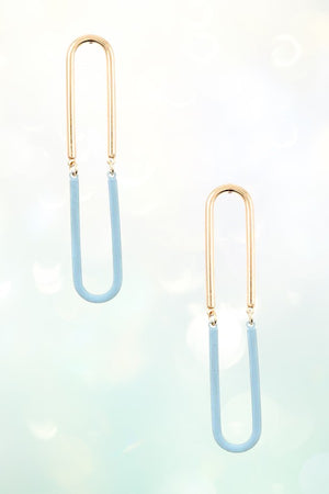 TWO TONE U LINK DROP EARRING