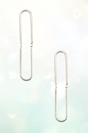 TWO TONE U LINK DROP EARRING