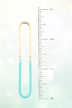 TWO TONE U LINK DROP EARRING