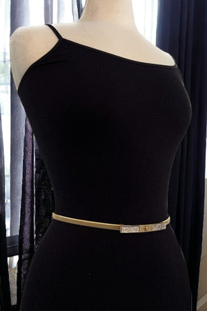 Rhinestone Accent Buckler Stretch Belt