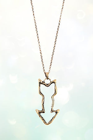 CUT OUT ARROW PENDANT LONG NECKLACE SET