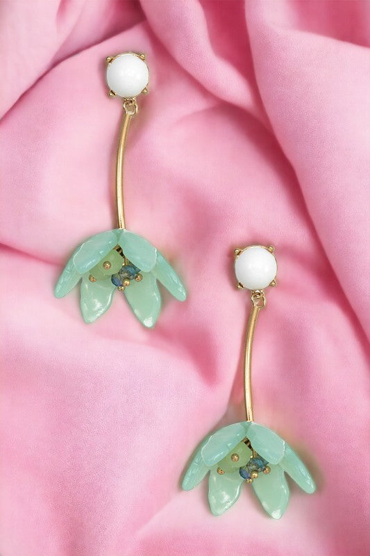 Resin Floral Drop Earring