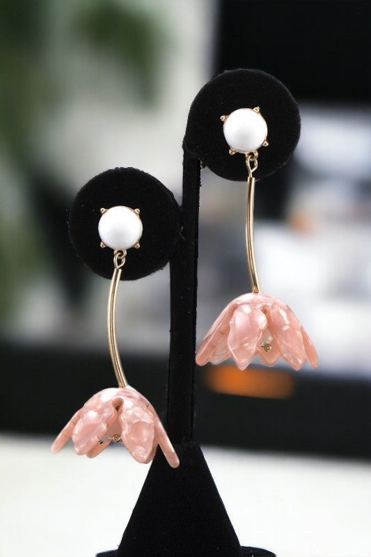 Resin Floral Drop Earring