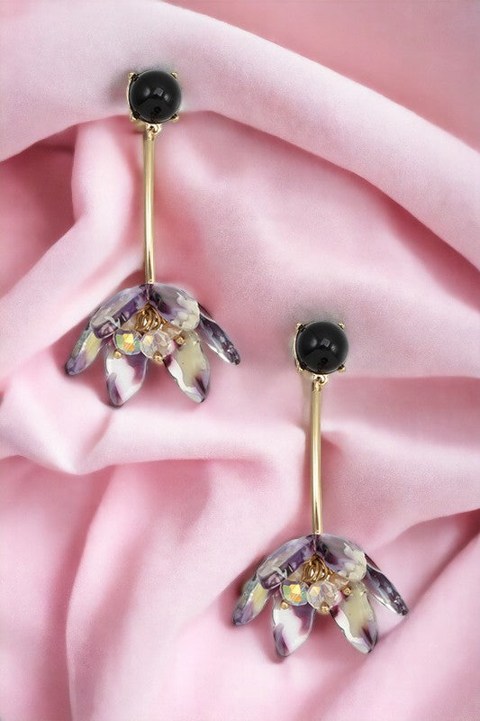 Resin Floral Drop Earring