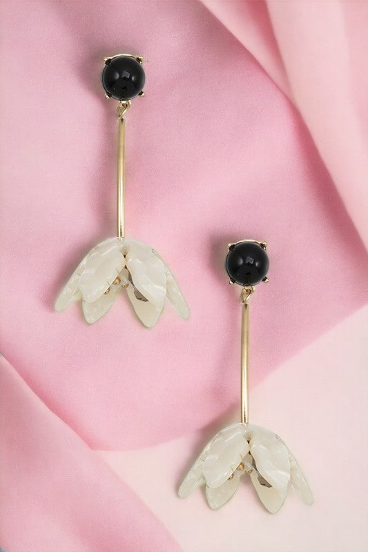 Resin Floral Drop Earring