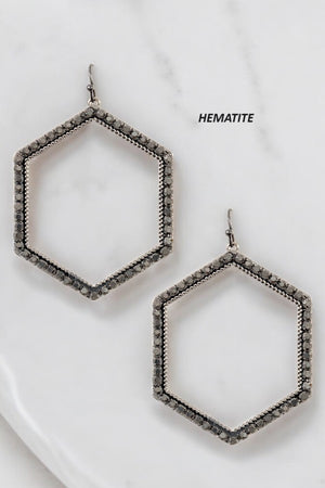 GEM PAVE OUTLINED DANGLE EARRING