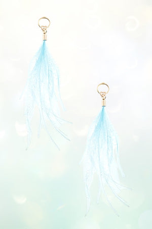 HEART LINK FEATHER LIKE DROP EARRING
