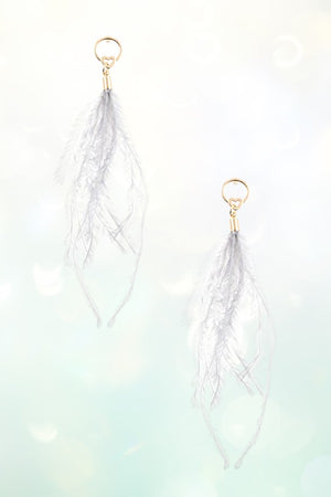 HEART LINK FEATHER LIKE DROP EARRING