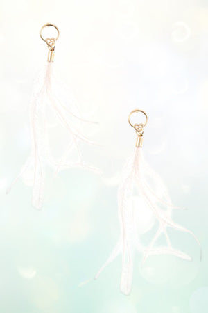 HEART LINK FEATHER LIKE DROP EARRING