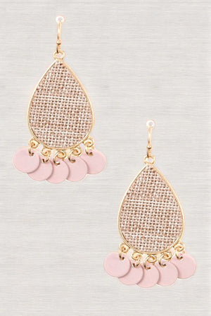 WOVEN TEARDROP ROUND DANGLE EARRING