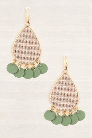 WOVEN TEARDROP ROUND DANGLE EARRING