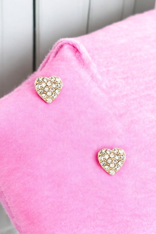 Rhinestone Pave Heart Post Earring