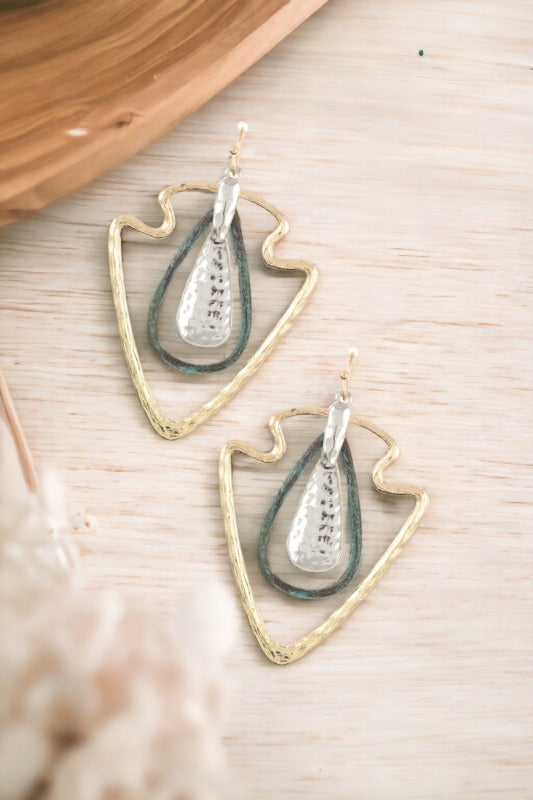 Arrowhead Teardrop Dangle Earring