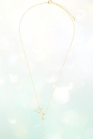 DOUBLE STAR DROP PENDANT NECKLACE