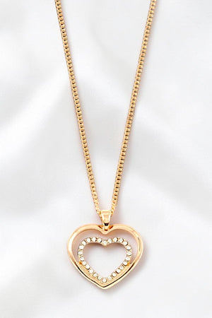 DOUBLE HEART PENDANT NECKLACE