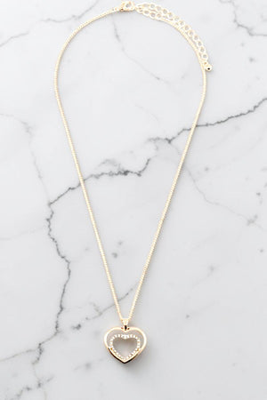 DOUBLE HEART PENDANT NECKLACE