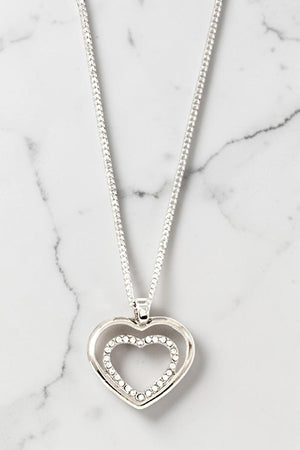 DOUBLE HEART PENDANT NECKLACE