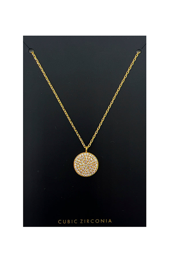 Round Cubic Zirconia Pendant Necklace