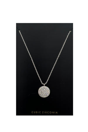 Round Cubic Zirconia Pendant Necklace