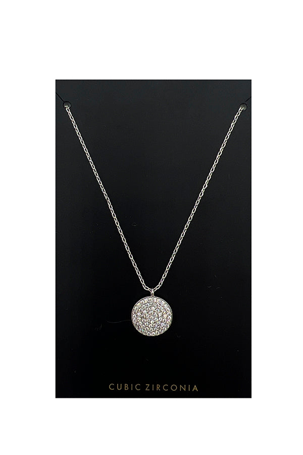 Round Cubic Zirconia Pendant Necklace