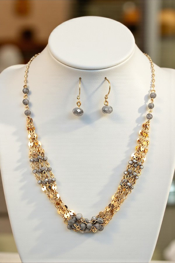 MULTI DISK BEAD NECKLACE SET