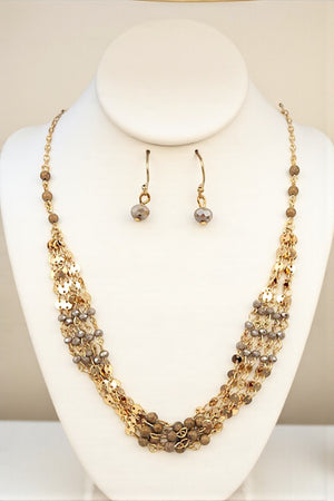 MULTI DISK BEAD NECKLACE SET