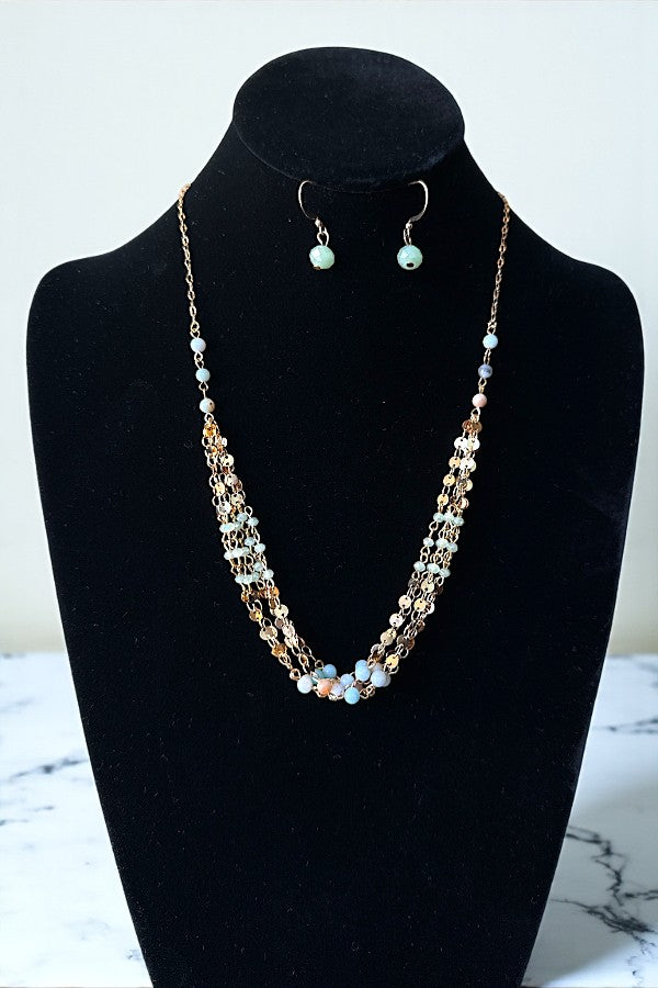 MULTI DISK BEAD NECKLACE SET
