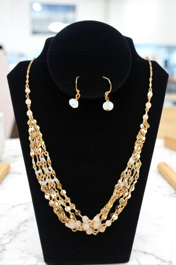 MULTI DISK BEAD NECKLACE SET