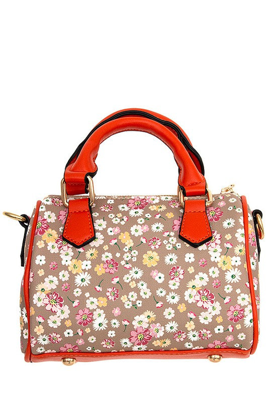 Floral Print Mini Satchel Bag