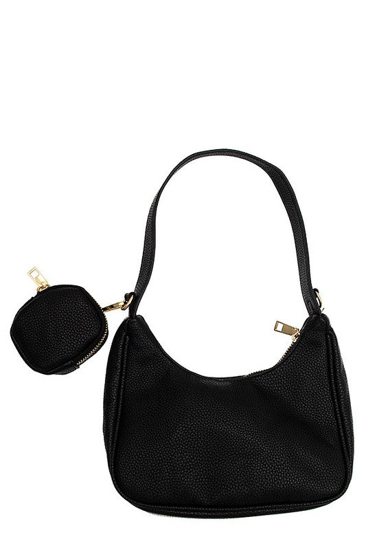 2 IN 1 FAUX LEATHER MINI SHOULDER BAG