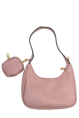 2 IN 1 FAUX LEATHER MINI SHOULDER BAG