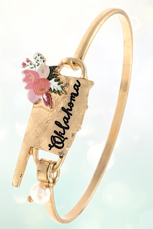 OKLAHOMA STATE BANGLE BRACELET