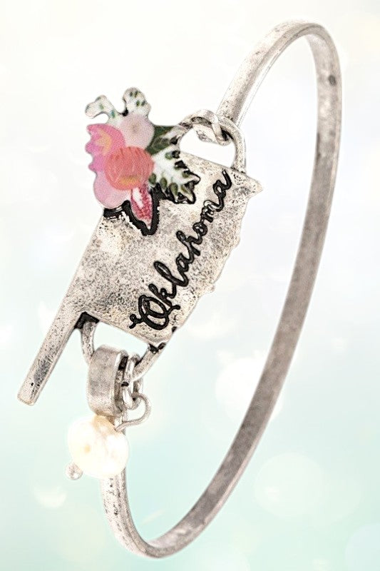 OKLAHOMA STATE BANGLE BRACELET