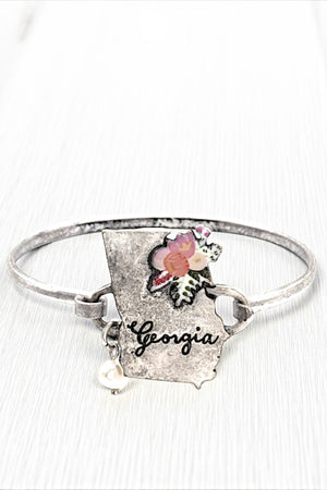 GEORGIA STATE BANGLE BRACELET