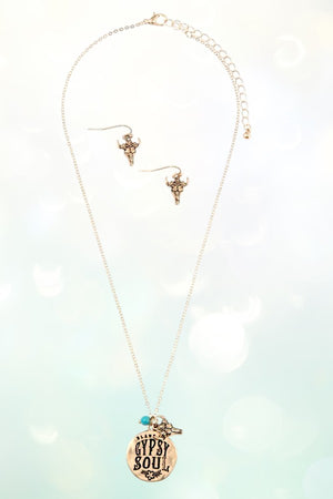 GYPSY SOUL PENDANT NECKLACE AND EARRING SET
