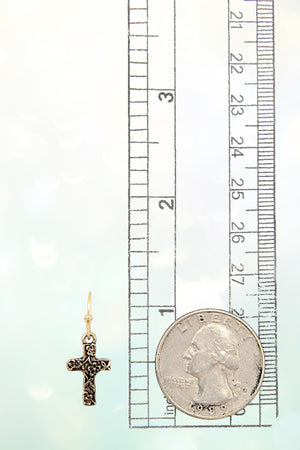 BEAUTIFUL MESSAGE ETCHED COIN PENDANT NECKLACE CROSS EARRING SET