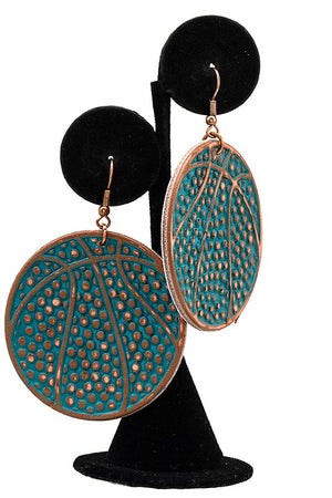 BASKETBALL ACCENT DROP EARRING