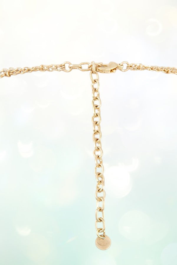 GLASS BEAD CHOKER CROSS PENDANT NECKLACE