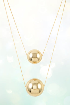DOUBLE ORB PENDANT LAYERED STATEMENT NECKLACE