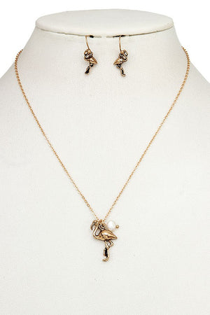 FLAMINGO PENDANT NECKLACE SET